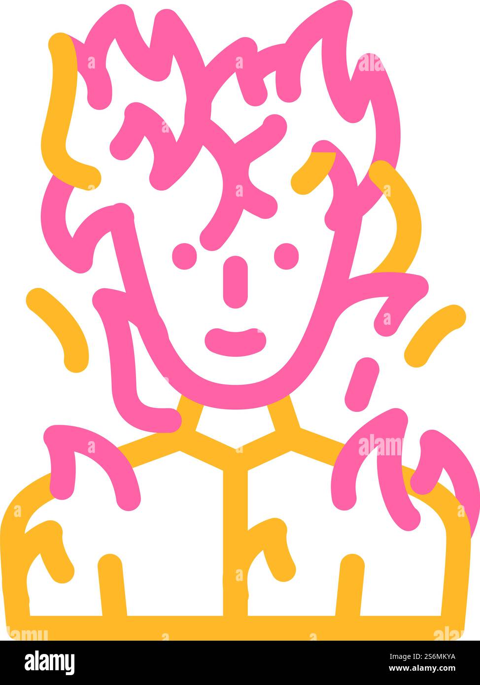 vettoriale di icone colorate per personaggi fantasy. un uomo che brucia il segno del personaggio fantasy. illustrazione del simbolo isolato. illustrazione vettoriale dell'icona del colore dei personaggi fantasy dell'uomo ardente Illustrazione Vettoriale