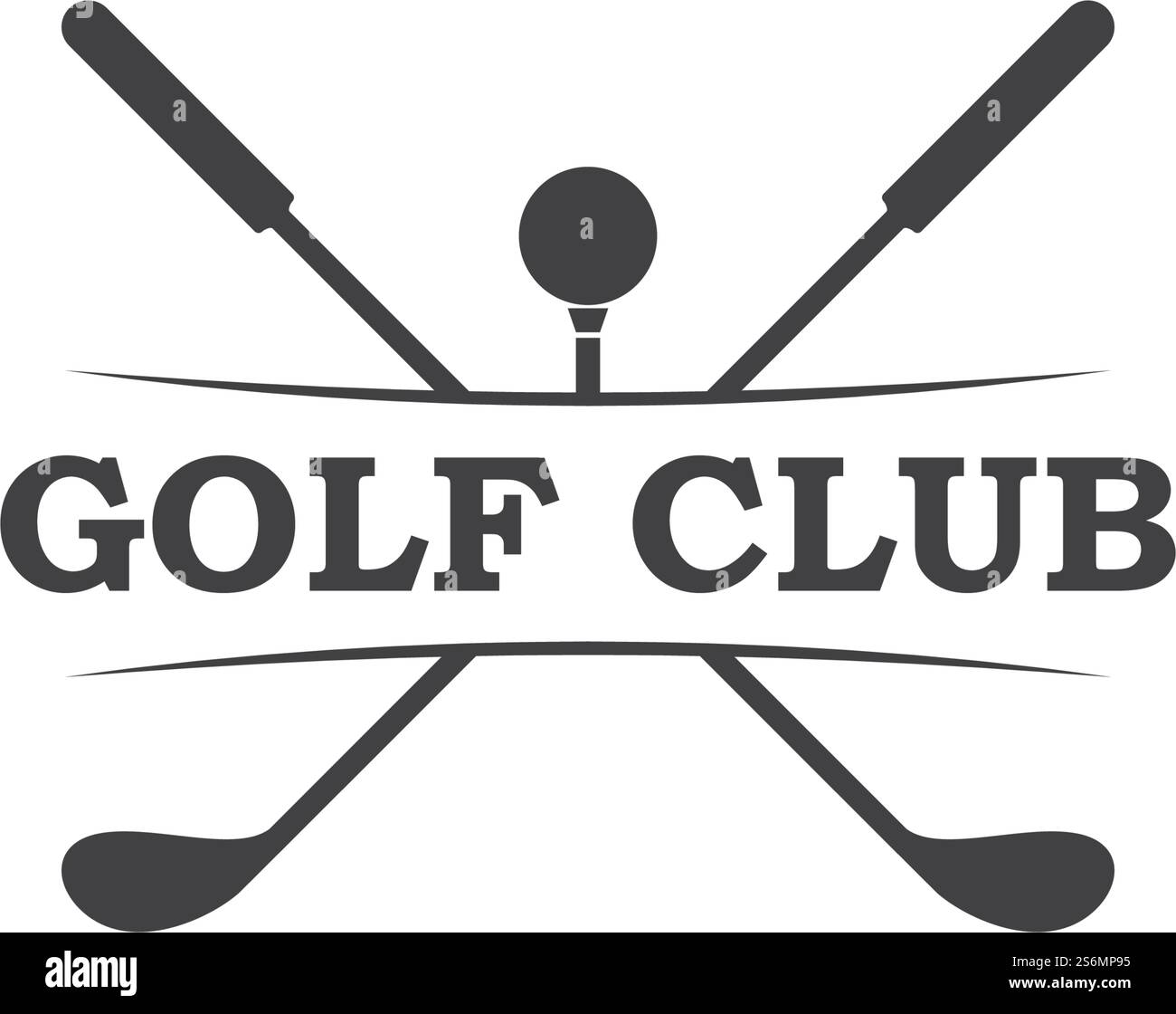 Disegno di illustrazione vettoriale del modello del logo di golf Illustrazione Vettoriale