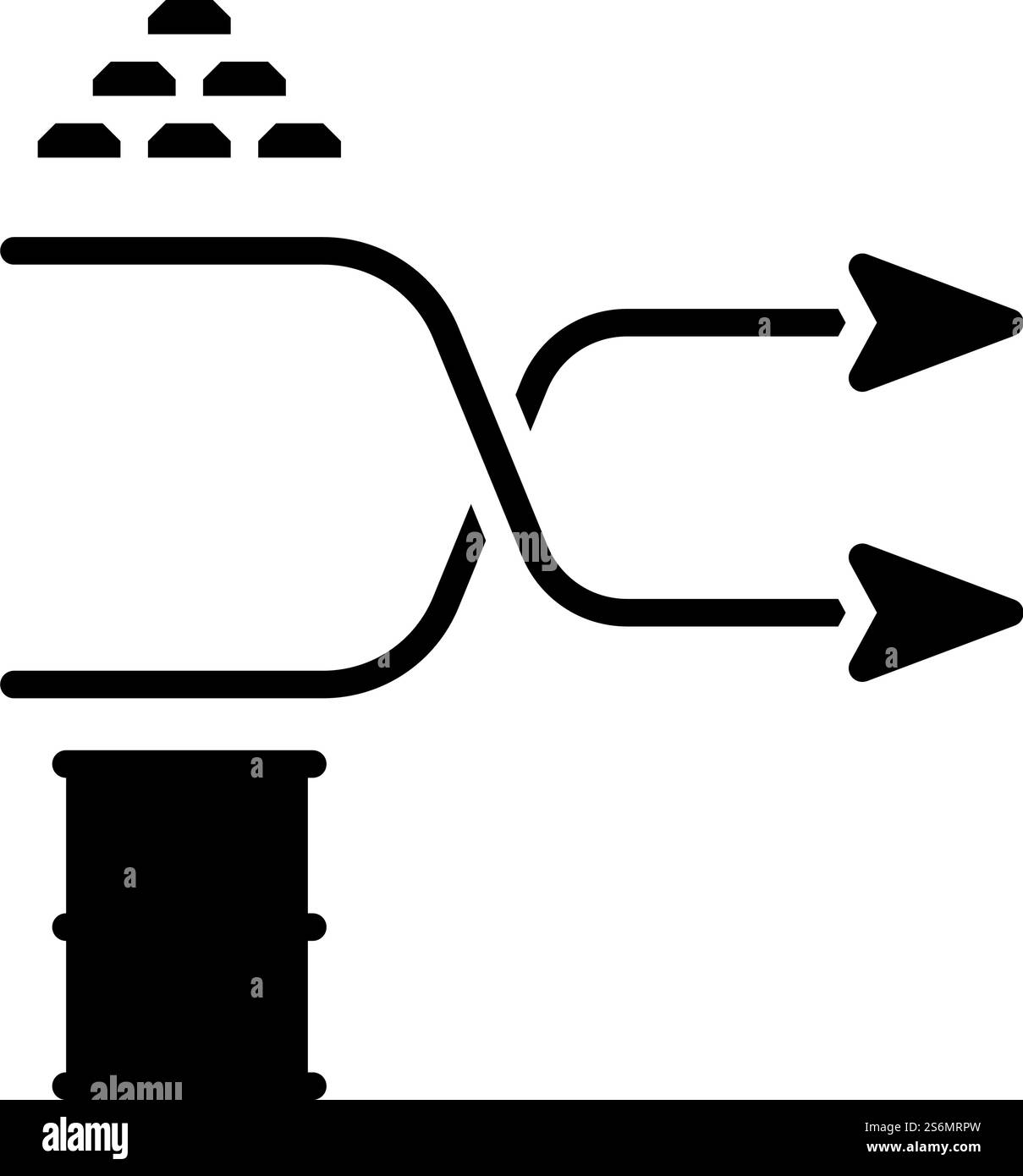 Icona del grafico di confronto oro e olio. Design a matita nero. Illustrazione vettoriale. Illustrazione Vettoriale