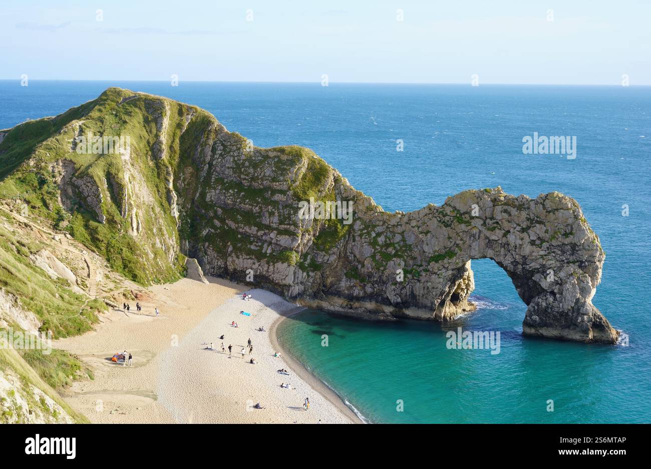 Durdle Door, St Oswald's Bay, Nr Lulworth, Jurassic Coast, Dorset, Inghilterra, Regno Unito a settembre Foto Stock