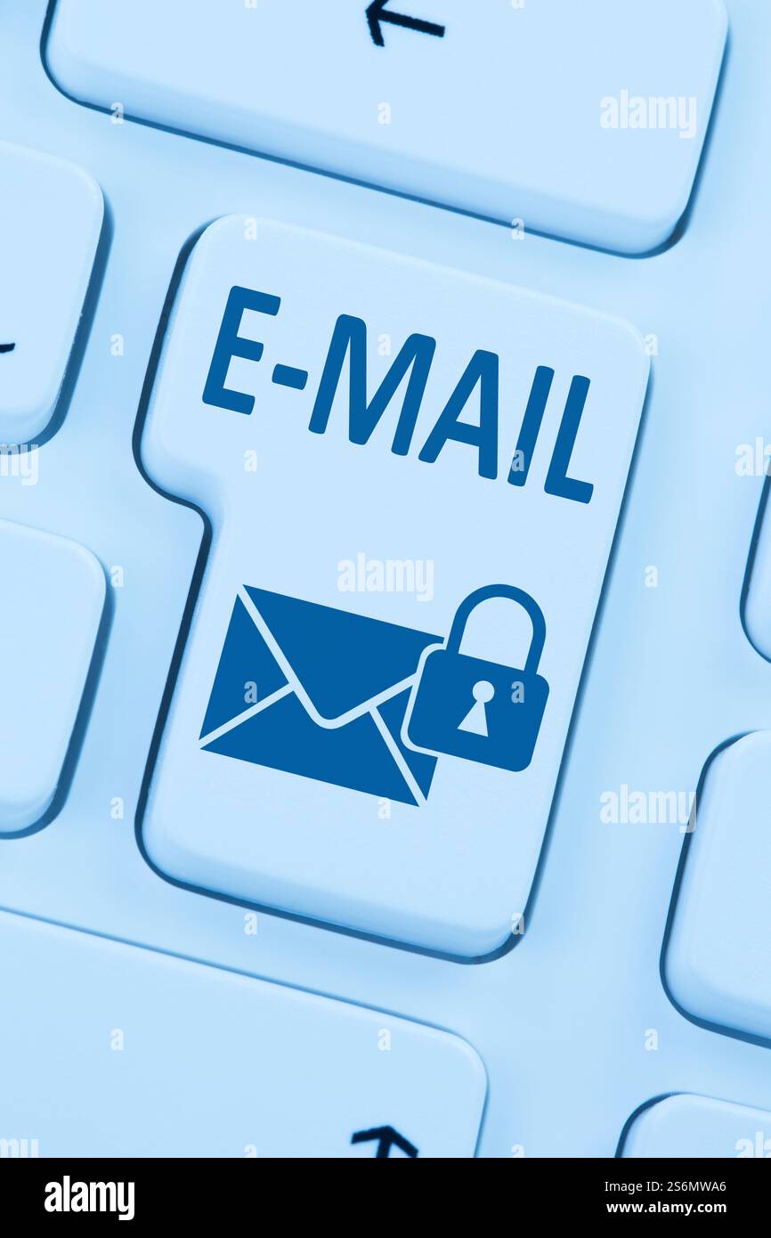E-mail protetta crittografata Invia e-mail lettera Internet icona Web online Foto Stock