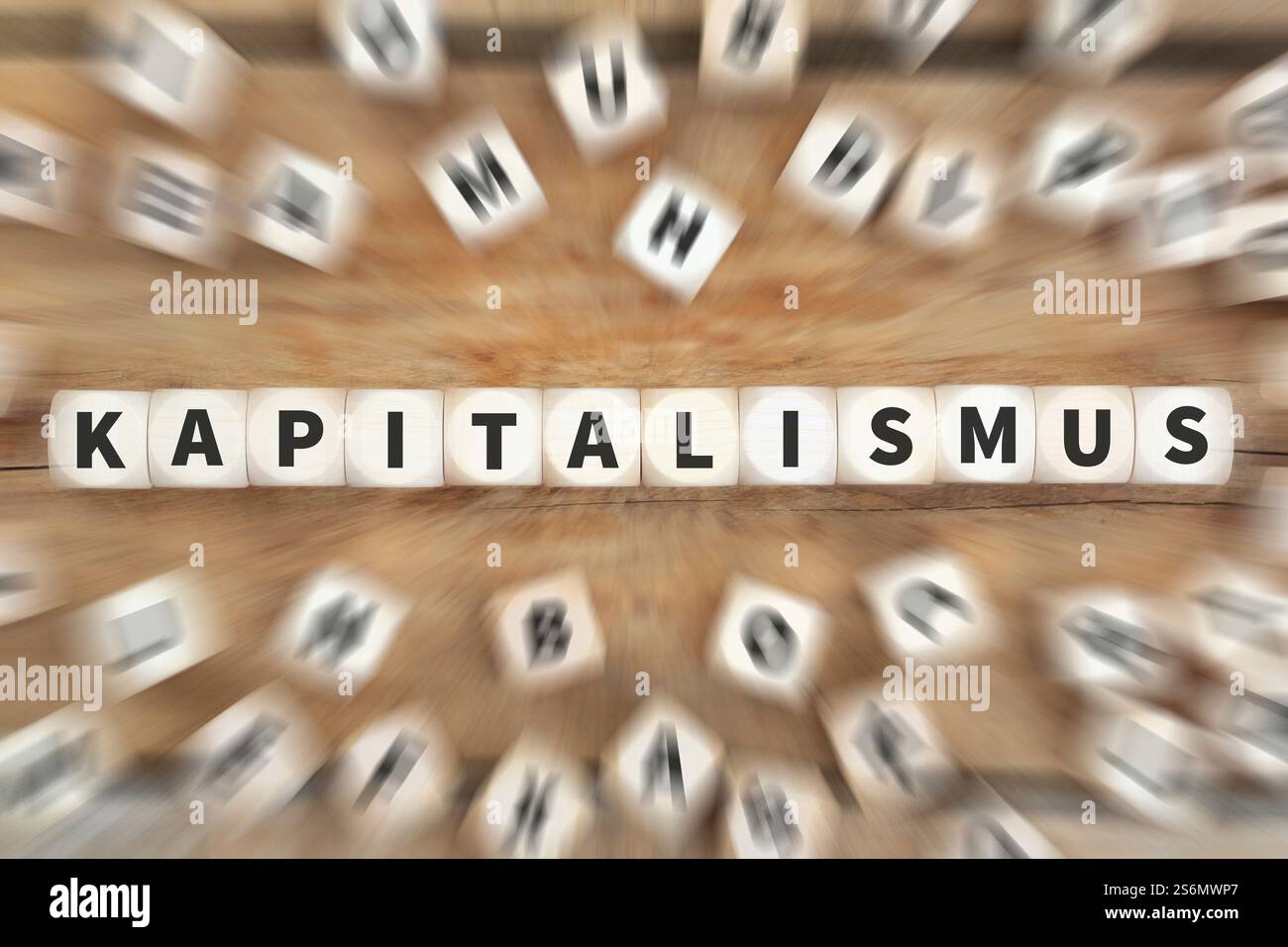 Capitalismo politica economia ricca finanza denaro Cubo concetto di business Foto Stock