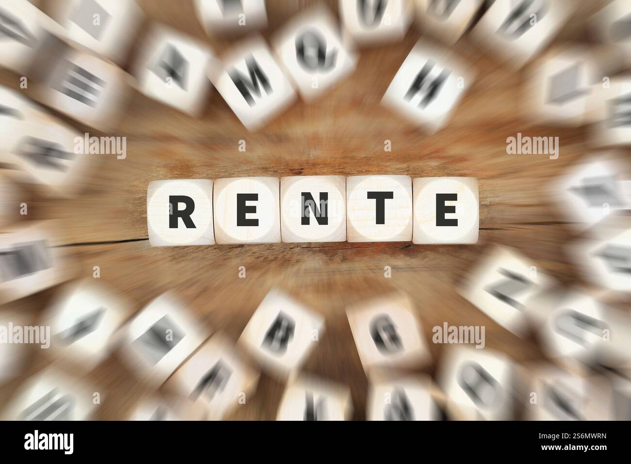 Pensionato pensionato lavoro cubo idea di concetto aziendale Foto Stock