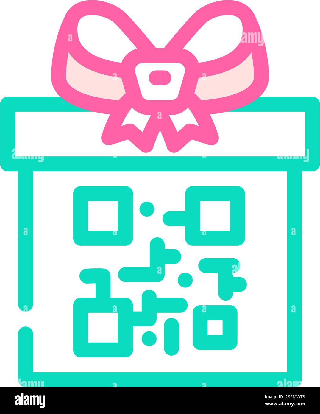 vettore icona colore regalo codice qr. codice qr, insegna regalo. illustrazione del simbolo isolato. immagine vettoriale dell'icona del colore del regalo del codice qr Illustrazione Vettoriale