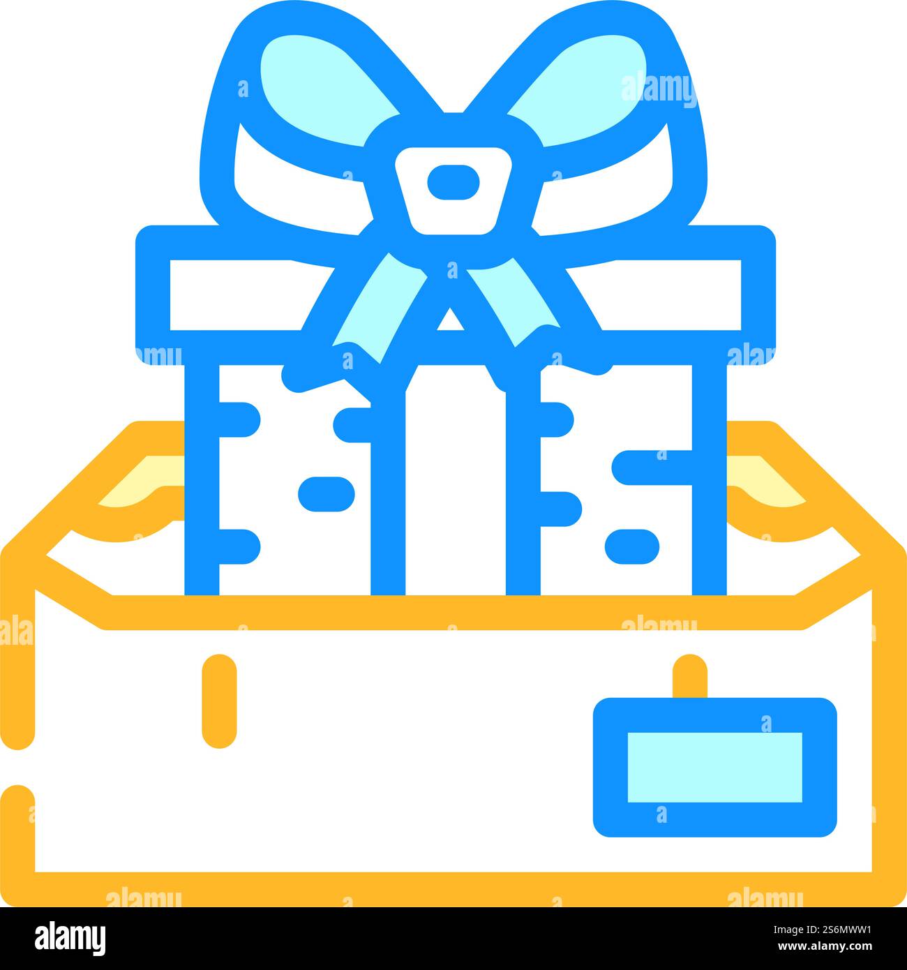 vettore icona colore regalo consegna. cartello regalo consegna. illustrazione del simbolo isolato. illustrazione vettoriale dell'icona del colore del regalo di consegna Illustrazione Vettoriale