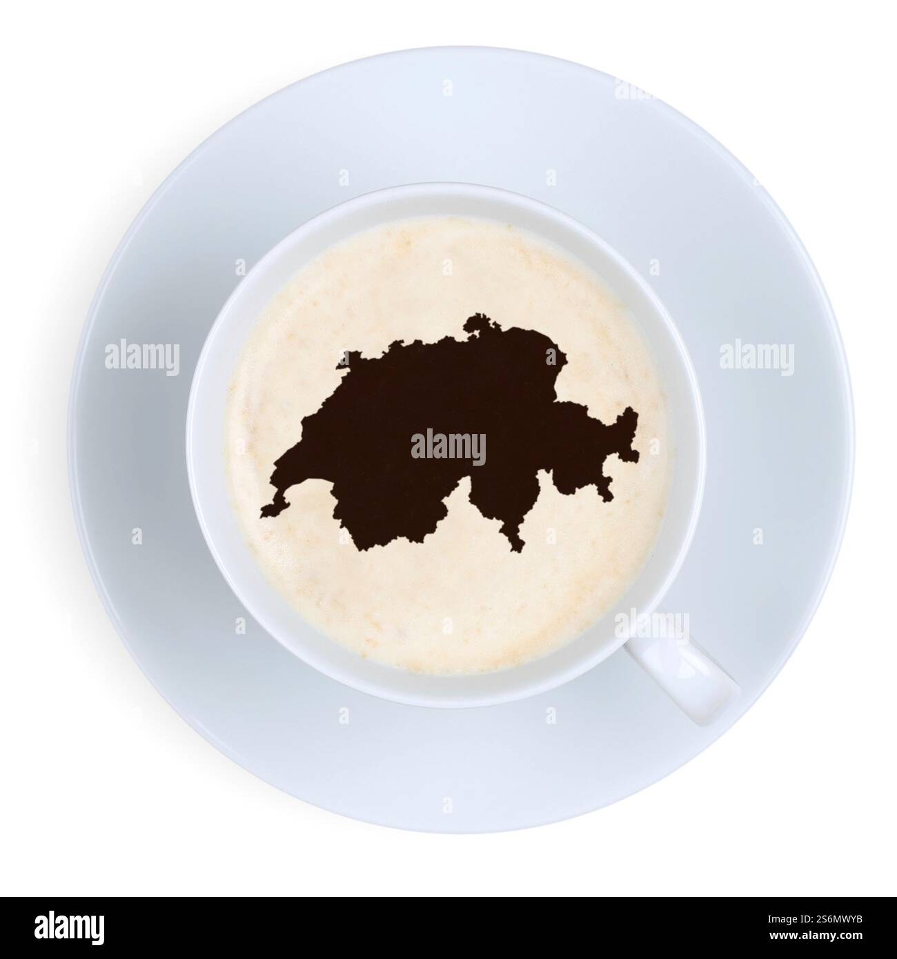 Caffè Svizzera mappa pausa caffè in tazza tazza tazza di caffè taglio Foto Stock