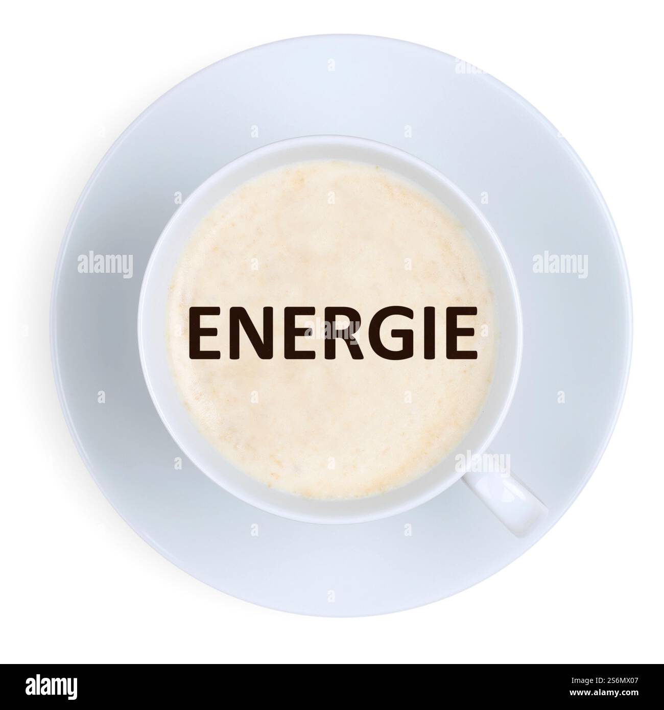caffè in tazza potenza energetica potente taglio da caffè in ufficio Foto Stock