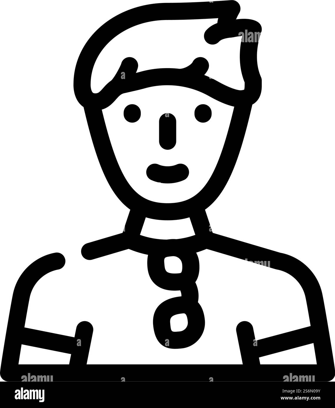vettore icona linea maschile giovane. giovane segno maschile. illustrazione nera del simbolo del contorno isolato. illustrazione vettoriale dell'icona della linea maschile giovane Illustrazione Vettoriale