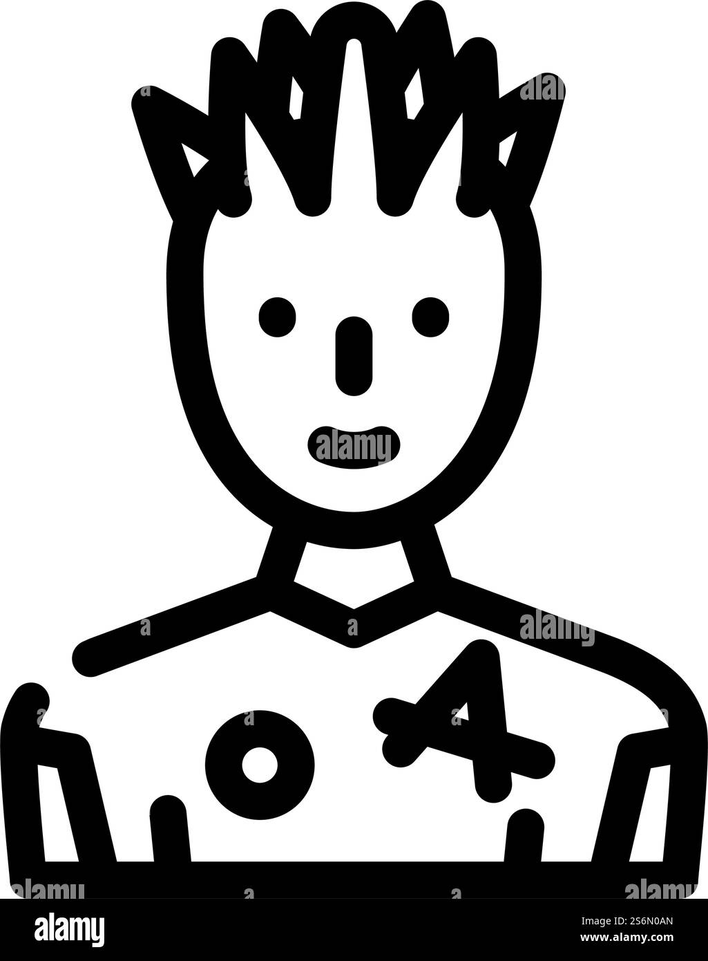 vettore icona linea uomo giovanile. un giovane. illustrazione nera del simbolo del contorno isolato. illustrazione vettoriale dell'icona della linea giovanile Illustrazione Vettoriale