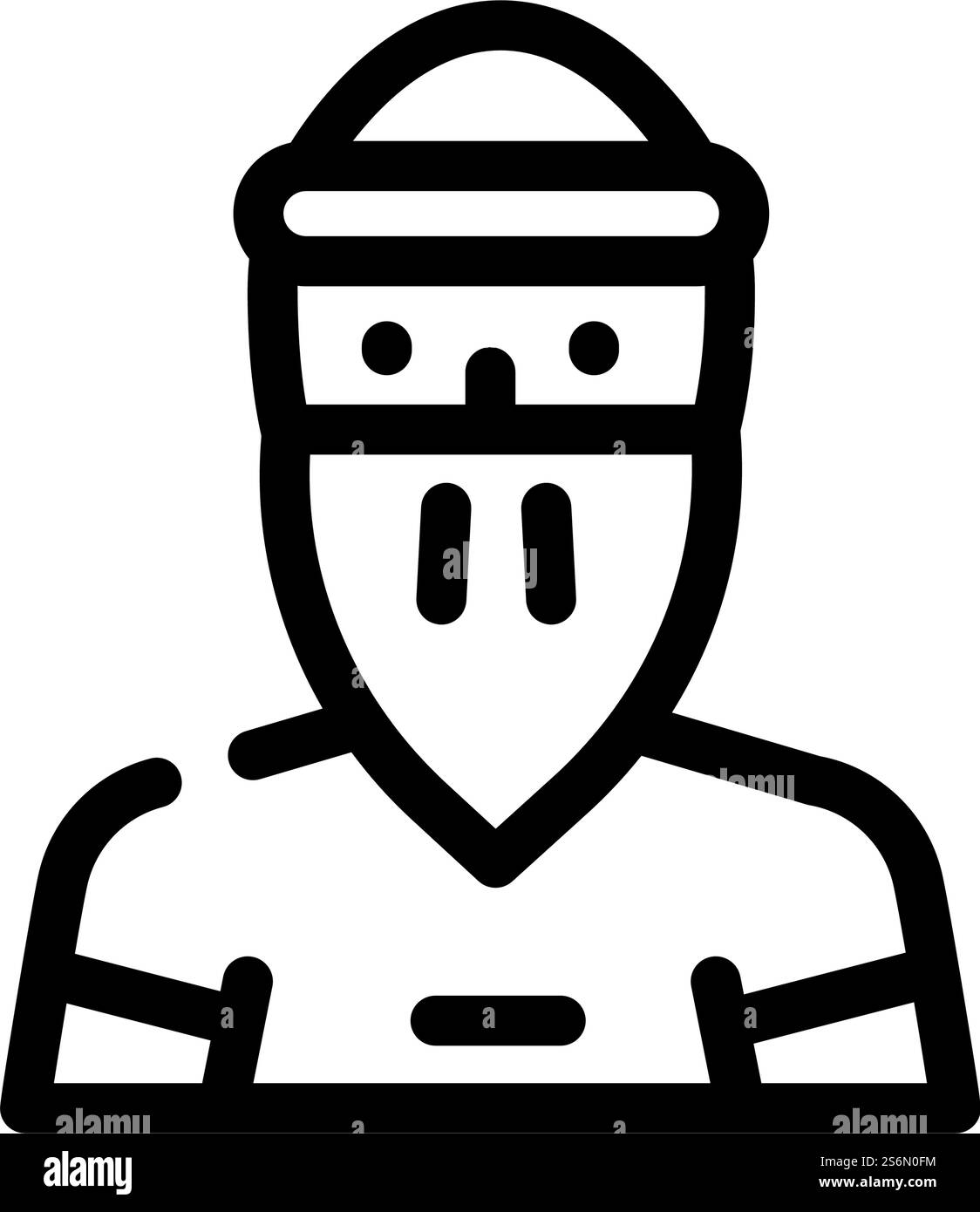 vettore icona linea uomo bandit. un uomo di bandit. illustrazione nera del simbolo del contorno isolato. illustrazione vettoriale dell'icona della linea uomo di bandit Illustrazione Vettoriale