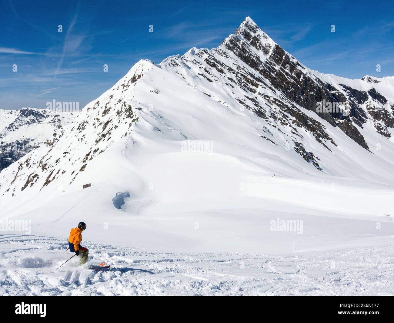 Sci alpino sul ghiacciaio Hintertux, Zillertal Foto Stock