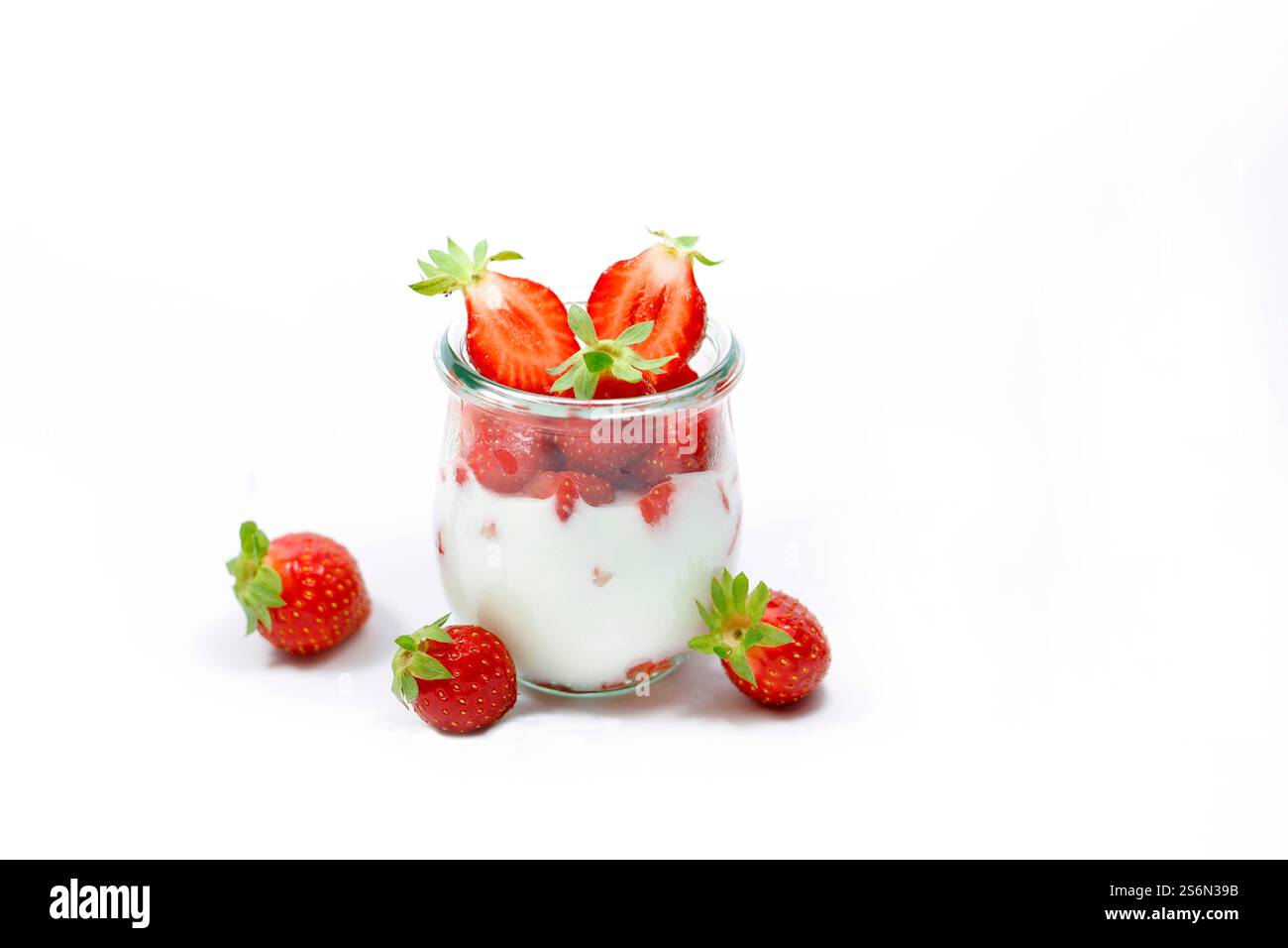 Yogurt alle fragole Foto Stock
