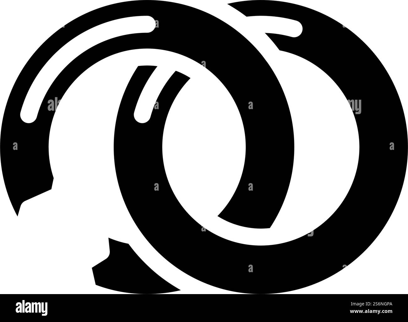 vettore icona glifo anello rotto. anello rotto. illustrazione nera del simbolo del contorno isolato. illustrazione vettoriale dell'icona del glifo ad anello rotta Illustrazione Vettoriale