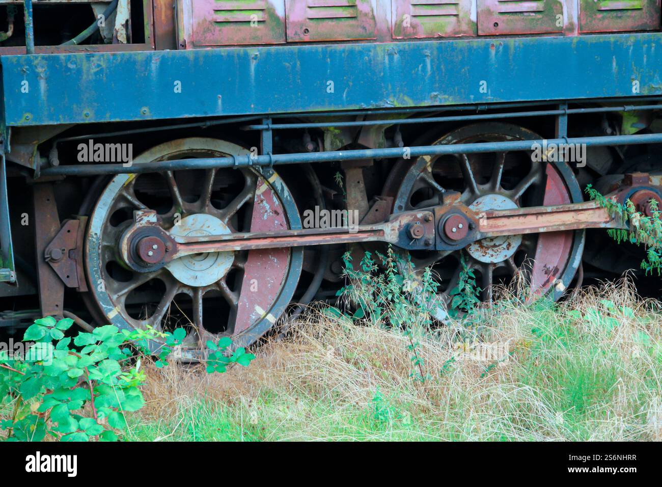 Dettaglio di una vecchia locomotiva da manovra Foto Stock