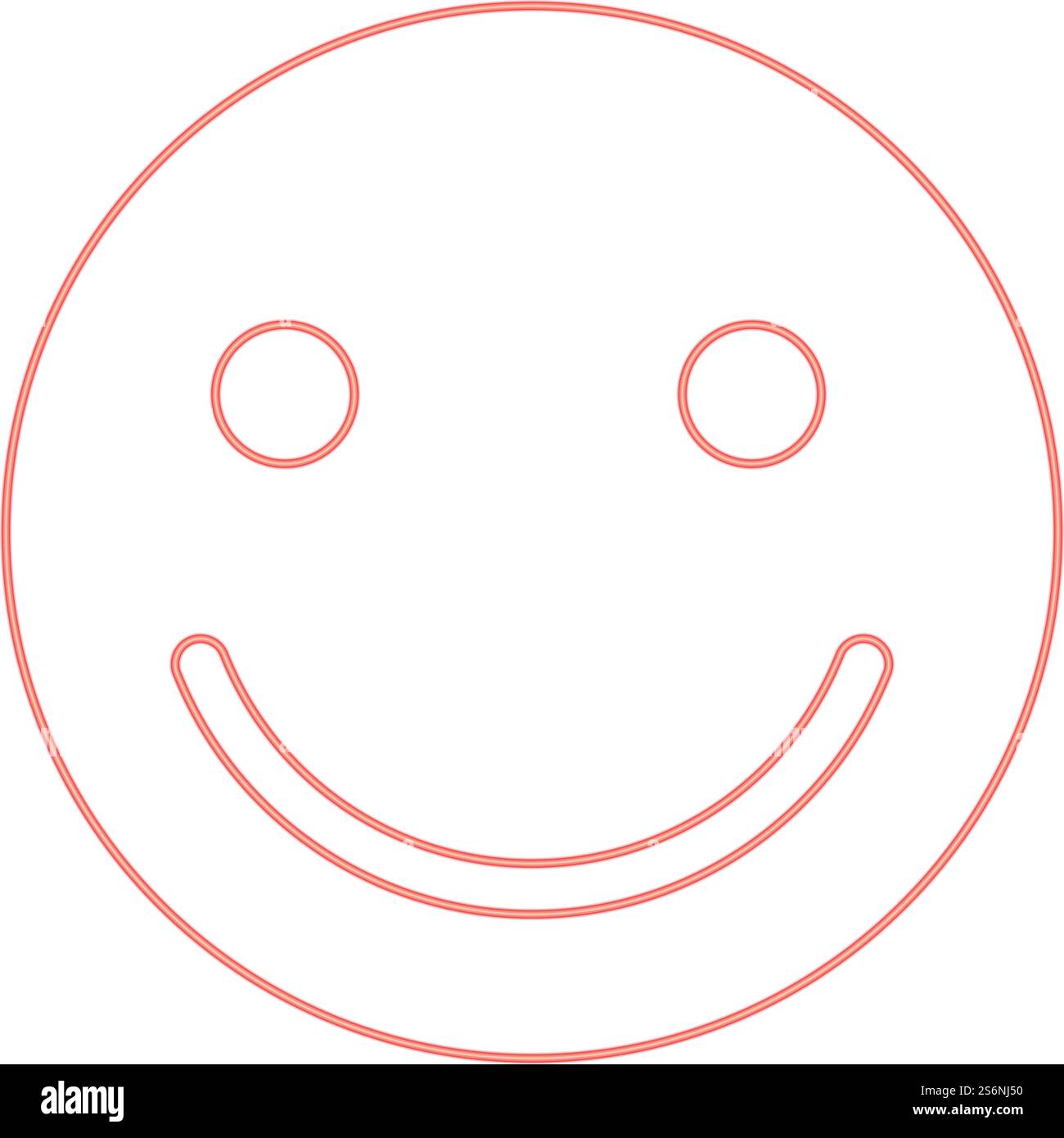 Illustrazione vettoriale di colore rosso con sorriso al neon immagine di luce piatta. Illustrazione vettoriale di colore rosso con sorriso al neon immagine piatta Illustrazione Vettoriale