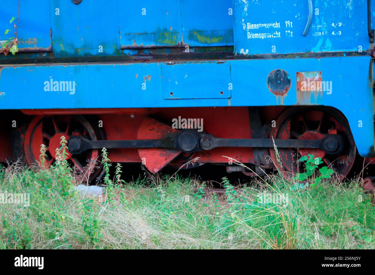 Dettaglio di una vecchia locomotiva da manovra Foto Stock
