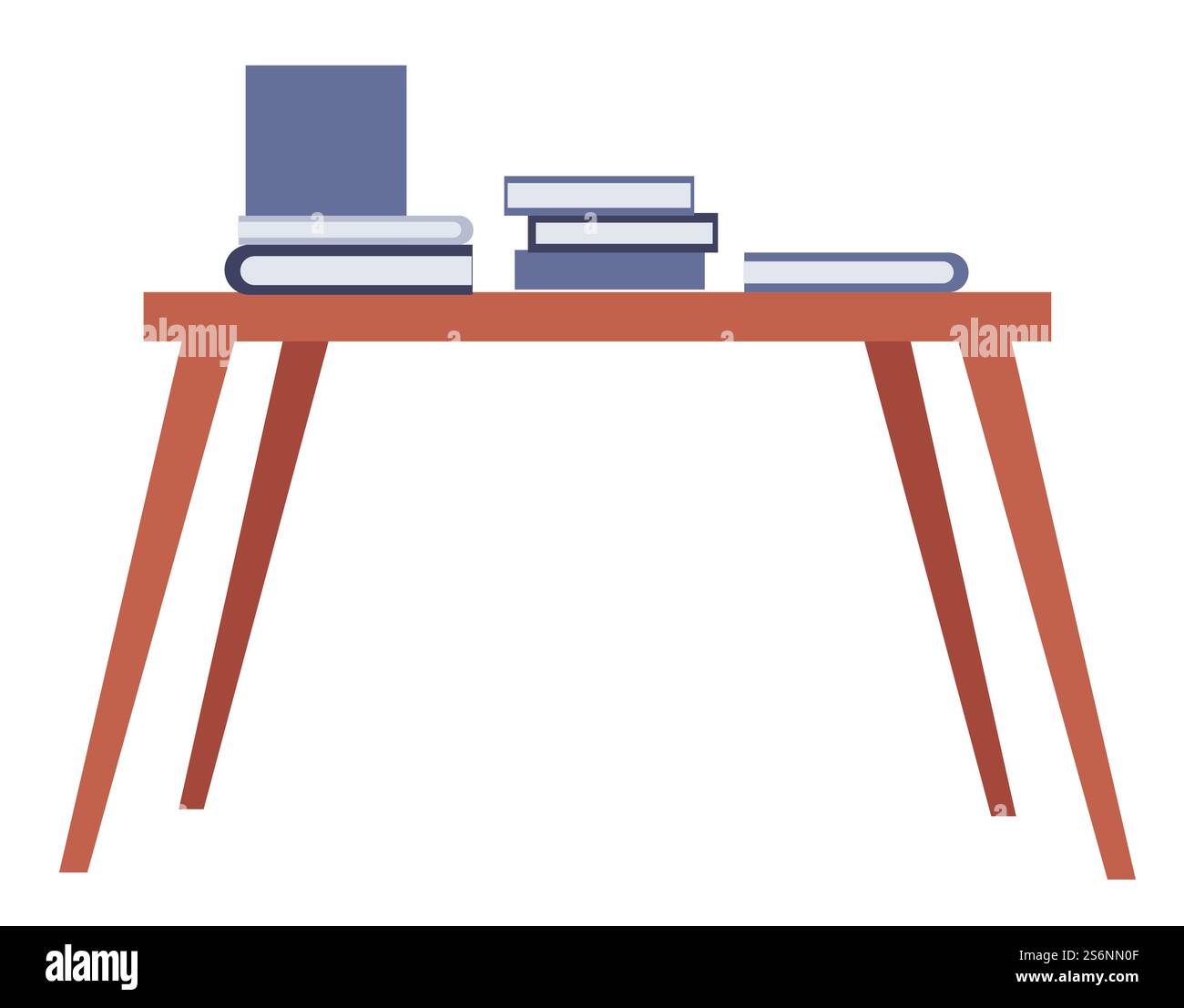 Libri e pubblicazioni in copertina rigida, tabella isolata con libri di testo e volumi per studenti e insegnanti, alunni e adulti. Biblioteca pubblica o pubblicità, scienza e ricerca. Vettore in stile piatto. Tabella con libri e pubblicazioni in copertine rigide Illustrazione Vettoriale