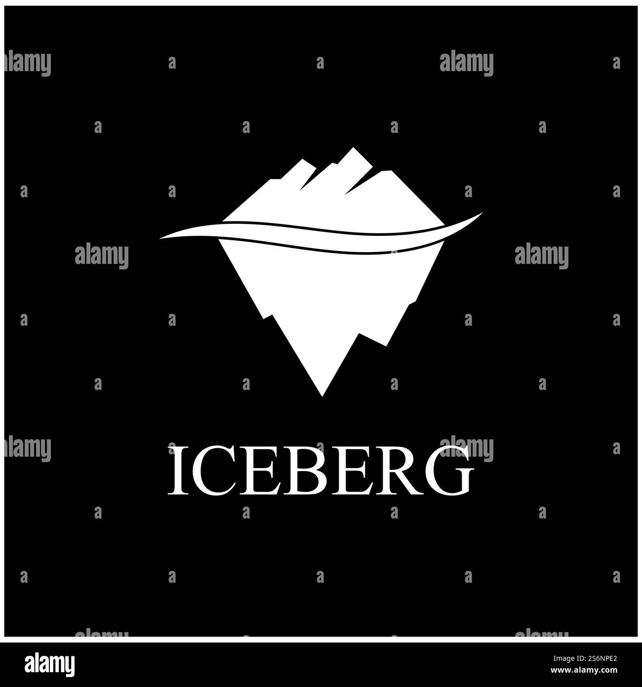 Natura simbolo vettoriale modello logo Ice berg Illustrazione Vettoriale