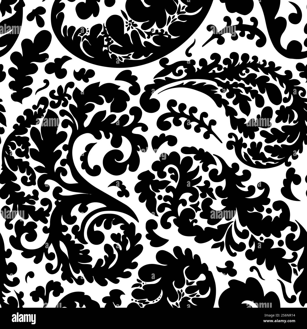 Fogliame botanico motivo senza cuciture, rami e ramoscelli con foglie. Stampa incolore o sfondo, trama o tessuto, flora naturale dettagliata. Fioritura e fioritura primaverile, vettoriale in stile piatto. Foglie e rami botanici con motivo fogliame senza cuciture Illustrazione Vettoriale