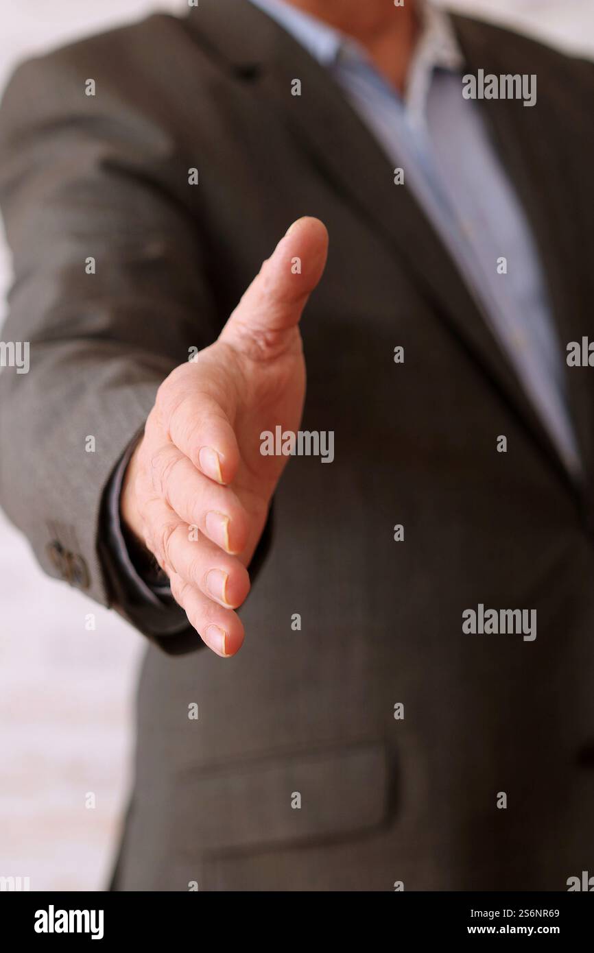 Parola d'onore con una stretta di mano Foto Stock