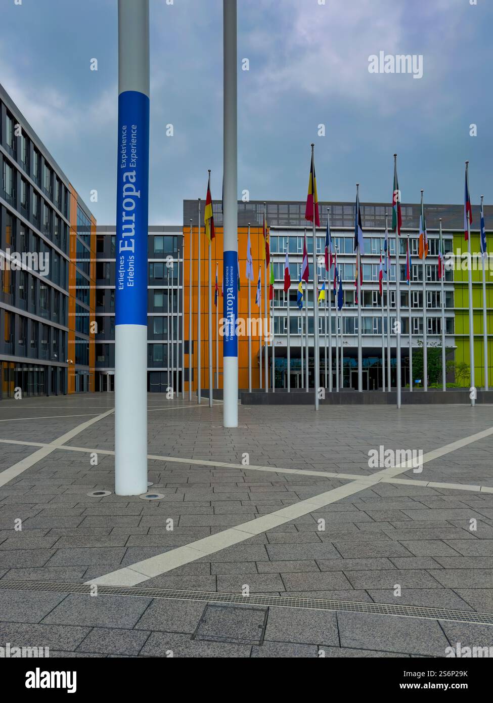 Vivi l'Europa, la mostra interattiva del Parlamento europeo sull'Altopiano di Kirchberg a Lussemburgo, in Europa Foto Stock