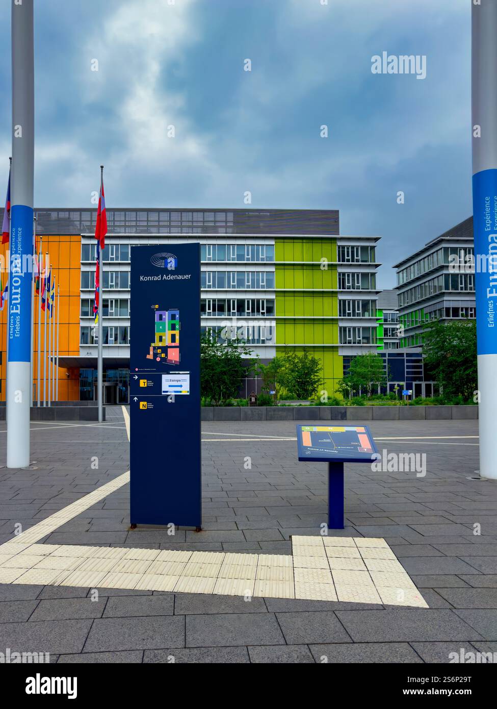 Scoprite l'Europa, la mostra interattiva del Parlamento europeo sull'Altopiano di Kirchberg a Lussemburgo, in Europa Foto Stock