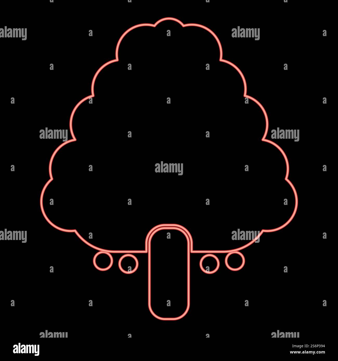Illustrazione vettoriale rosso albero da frutto al neon immagine chiara in stile piatto. Illustrazione vettoriale rosso albero da frutto al neon immagine in stile piatto Illustrazione Vettoriale