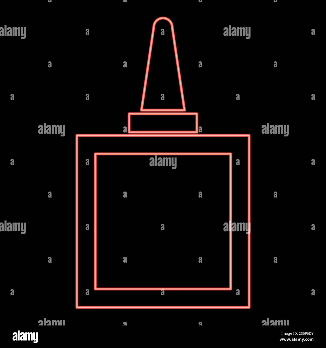 Colla al neon, illustrazione vettoriale di colore rosso, immagine chiara in stile piatto. Colla al neon, immagine vettoriale di colore rosso, immagine piatta Illustrazione Vettoriale
