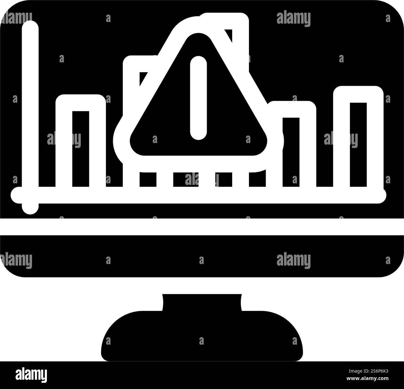 rischi del mercato commerciale e della business intelligence glifo icona vettore. i rischi del mercato commerciale e della business intelligence. illustrazione nera del simbolo del contorno isolato. illustrazione dei vettori delle icone dei glifi sui rischi del mercato commerciale e della business intelligence Illustrazione Vettoriale