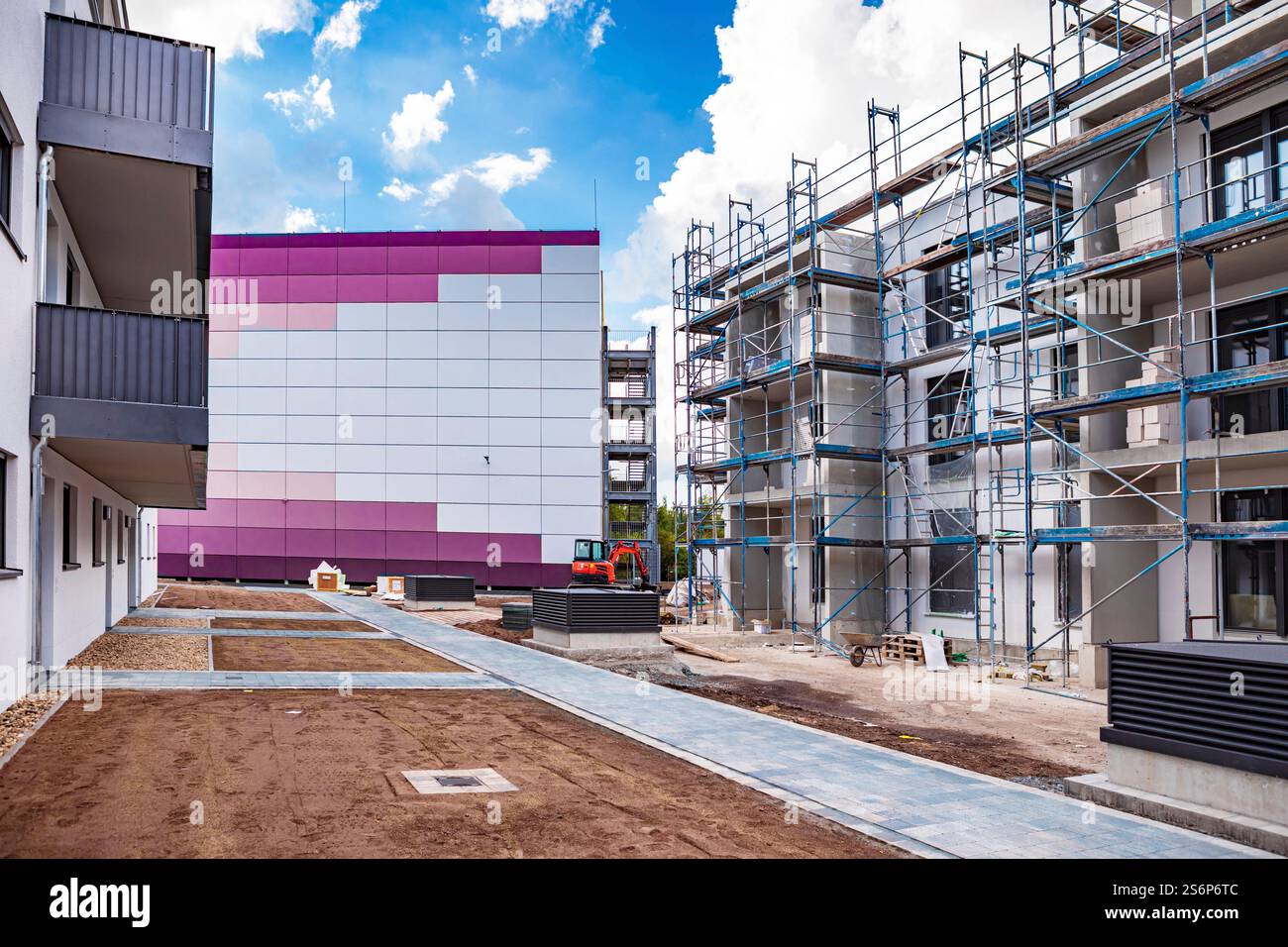 Costruzione residenziale di un edificio a più piani in Germania Foto Stock