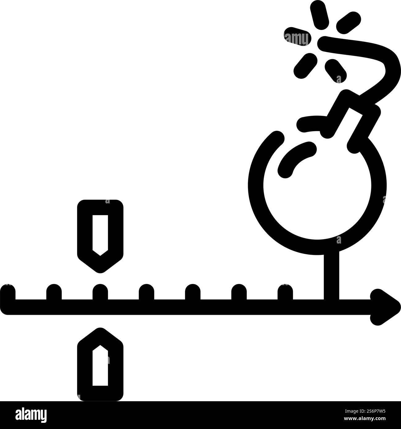 vettore icona riga progetto scadenza. firma del progetto di scadenza. illustrazione nera del simbolo del contorno isolato. illustrazione vettoriale dell'icona della riga del progetto di scadenza Illustrazione Vettoriale