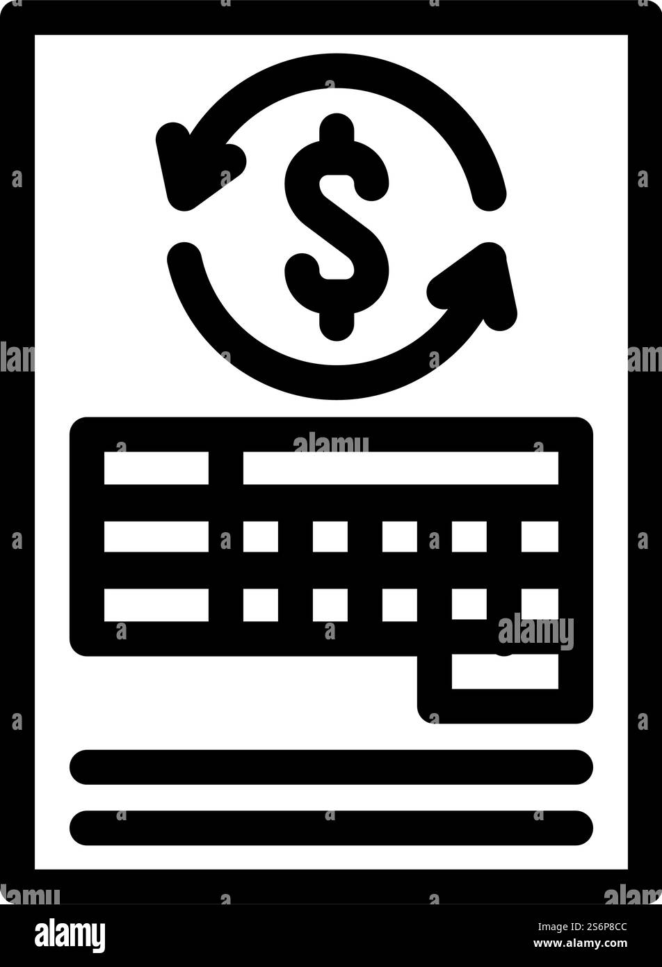 vettore icona business line di investimento. firma del business degli investimenti. illustrazione nera del simbolo del contorno isolato. illustrazione vettoriale dell'icona della business line di investimento Illustrazione Vettoriale