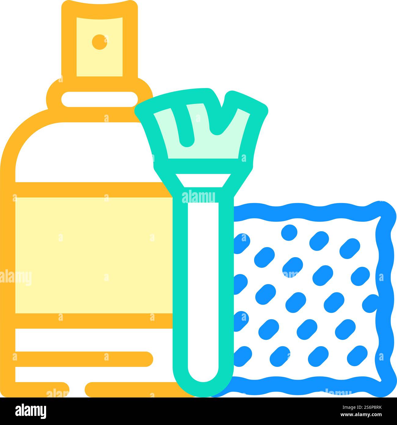 vettore icona colore kit di pulizia piccolo. cartello kit di pulizia piccolo. illustrazione del simbolo isolato. illustrazione vettoriale dell'icona del colore del kit di pulizia piccolo Illustrazione Vettoriale
