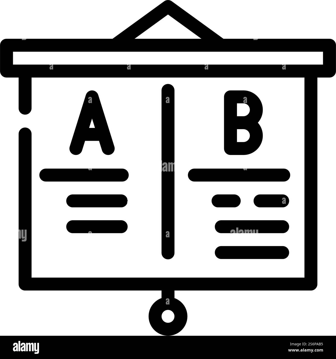 presentazione del vettore delle icone della linea di business intelligence. cartello di presentazione di business intelligence. illustrazione nera del simbolo del contorno isolato. illustrazione vettoriale dell'icona della linea di business intelligence di presentazione Illustrazione Vettoriale