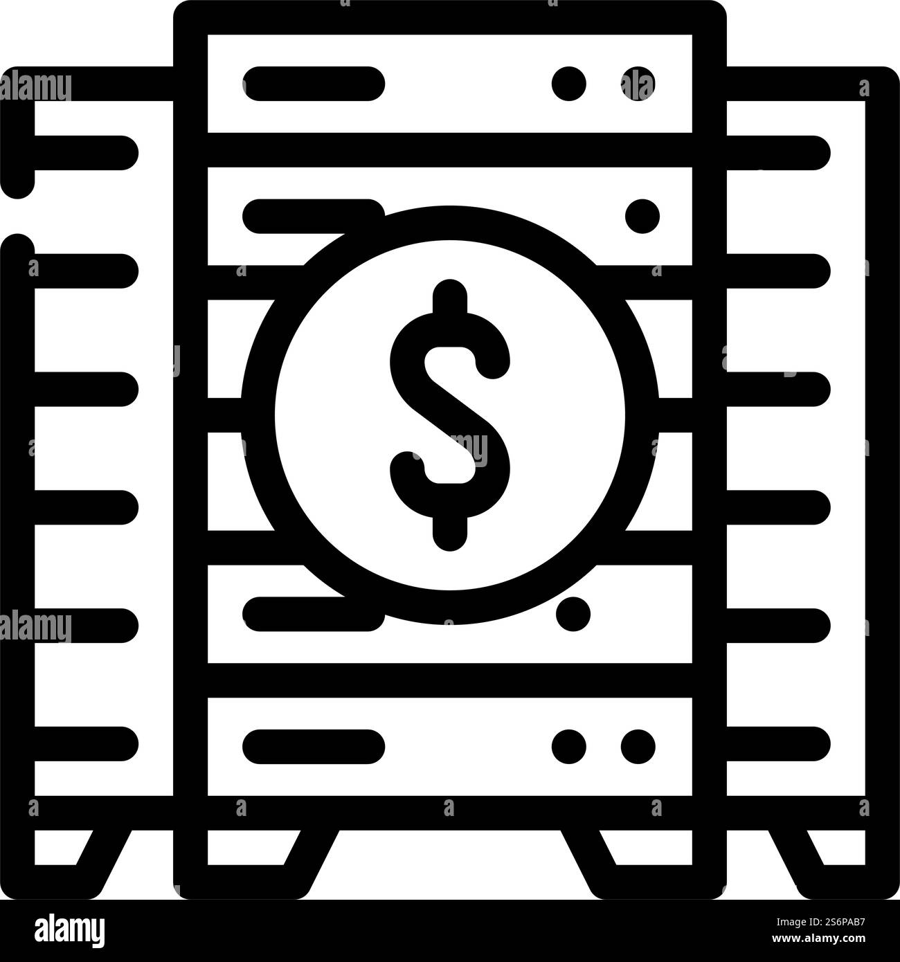 icona vettoriale della linea di business intelligence del data center. segnale di business intelligence per data center. illustrazione nera del simbolo del contorno isolato. illustrazione vettoriale dell'icona della linea di business intelligence del data center Illustrazione Vettoriale