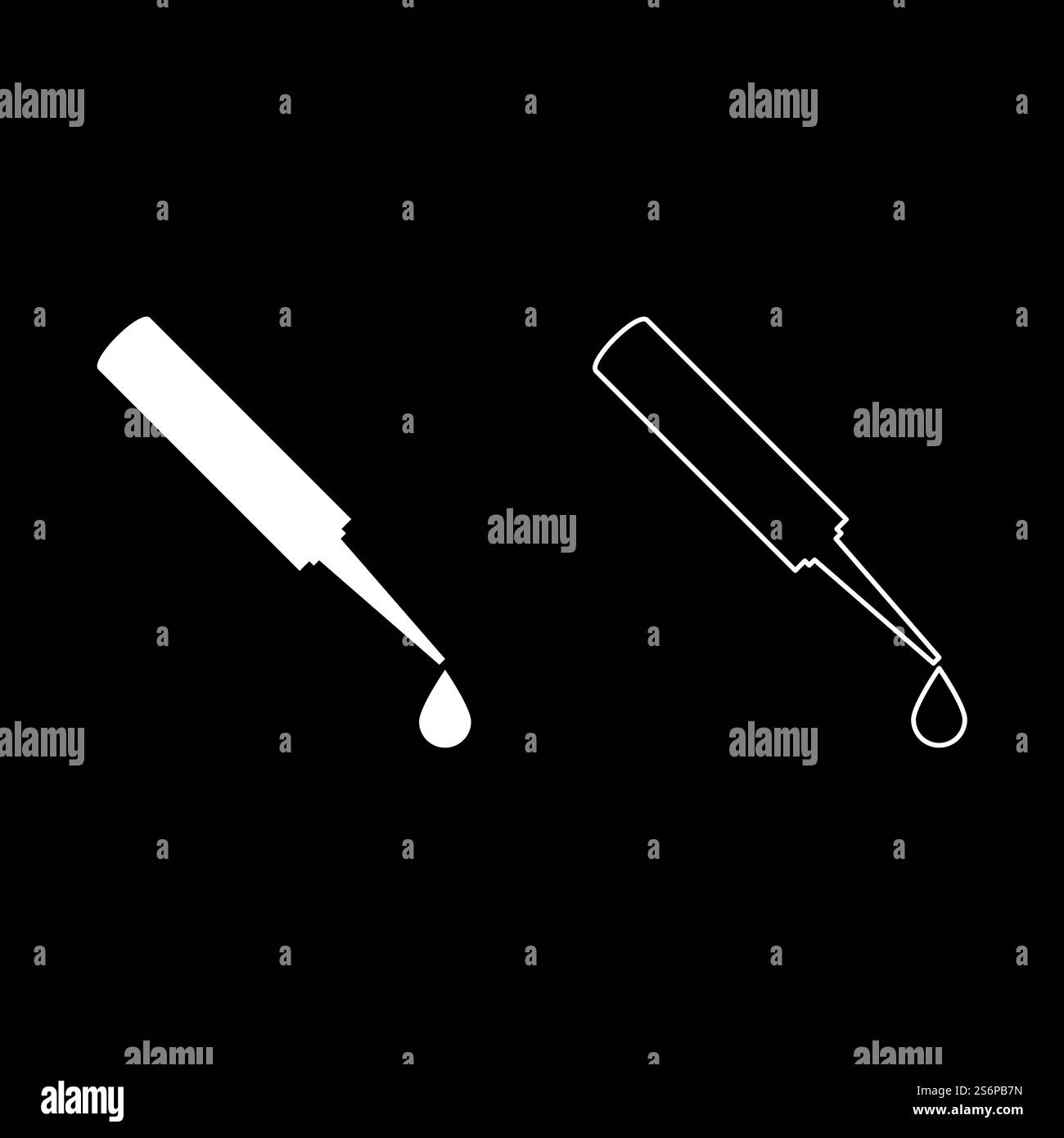 Incolla con goccia silicone icon bianco colore vettoriale illustrazione stile piatto semplice set di immagini. Incolla con goccia silicone icon bianco colore vettoriale illustrazione set di immagini in stile piatto Illustrazione Vettoriale