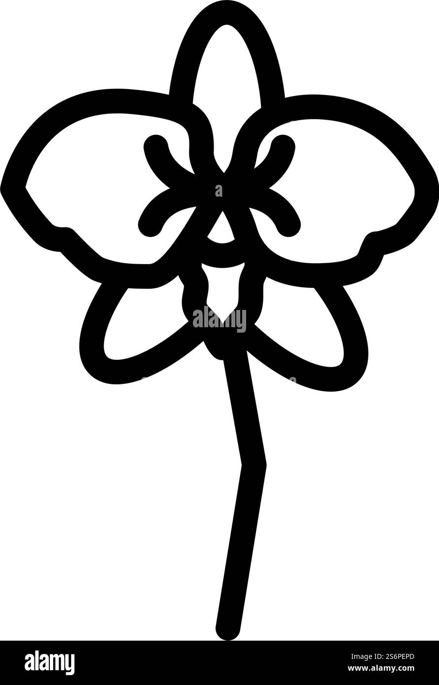 vettore icona linea fiore aroma orchidea. insegna del fiore dell'aroma delle orchidee. illustrazione nera del simbolo del contorno isolato. illustrazione vettoriale dell'icona della linea del fiore dell'aroma dell'orchidea Illustrazione Vettoriale