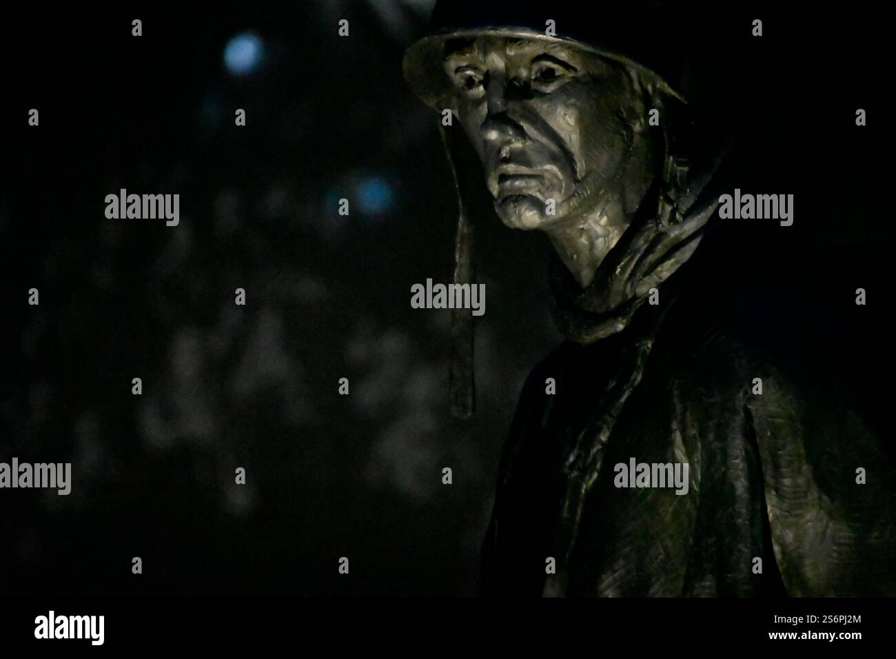 Ritratto di una statua al Korea War Veterans Memorial a Washington D.C. Foto Stock