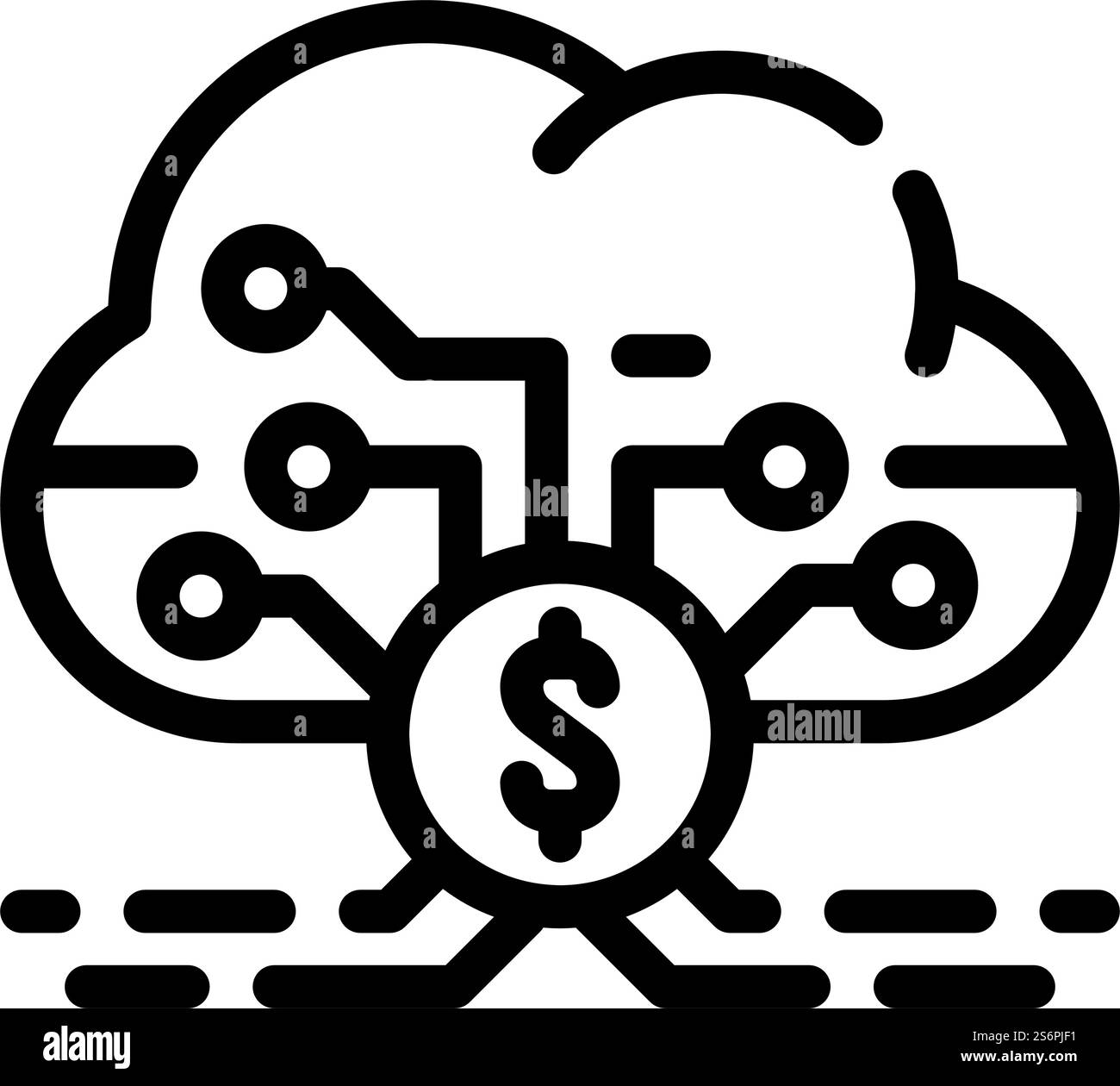 icona vettoriale della linea di business intelligence del cloud. firma di business intelligence sul cloud. illustrazione nera del simbolo del contorno isolato. illustrazione vettoriale dell'icona della linea di business intelligence del cloud Illustrazione Vettoriale