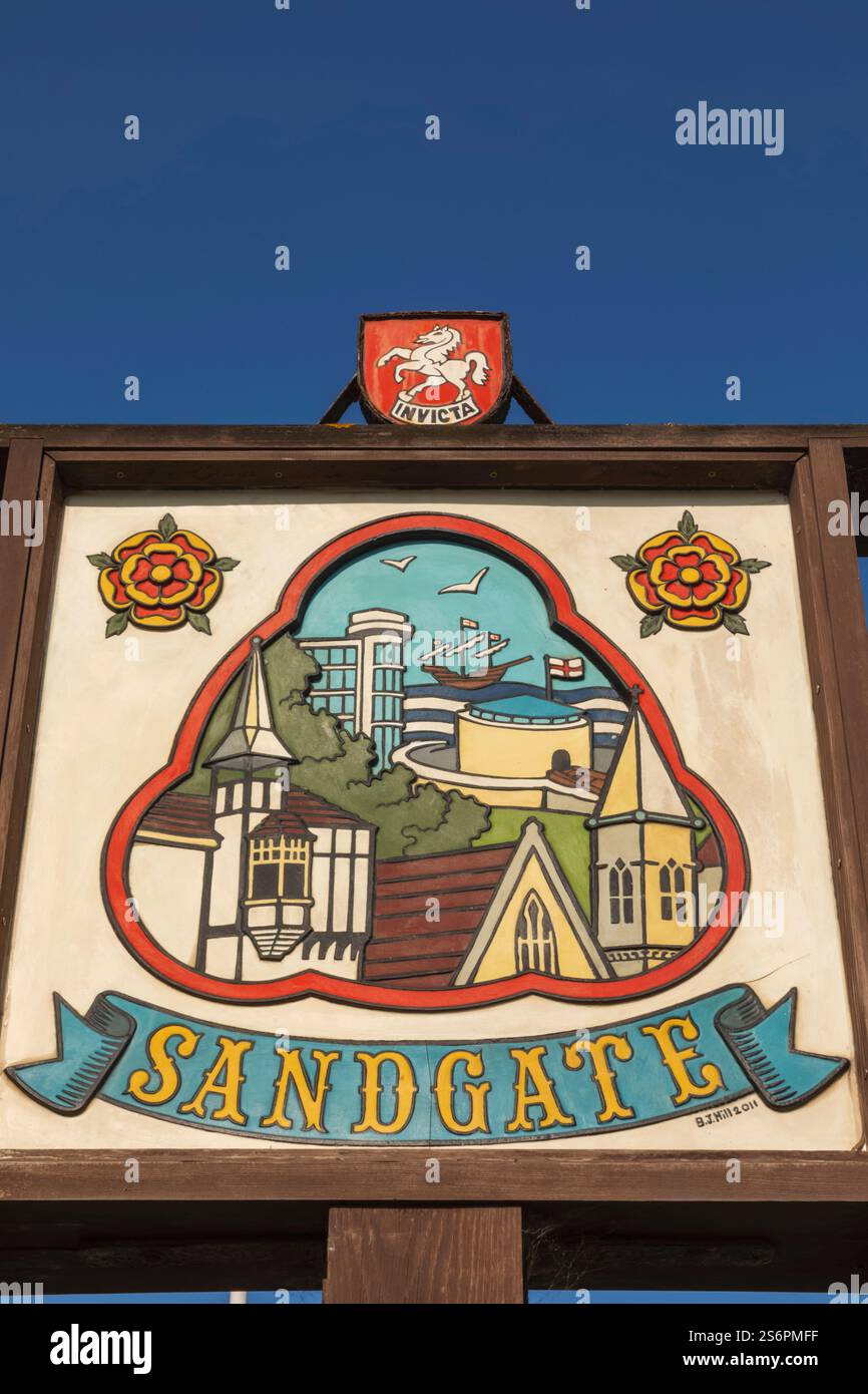 Inghilterra, Kent, Sandgate, cartello Foto Stock