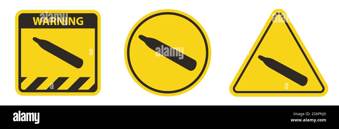 Attenzione simbolo di pressione gas isolare su sfondo bianco Illustrazione Vettoriale