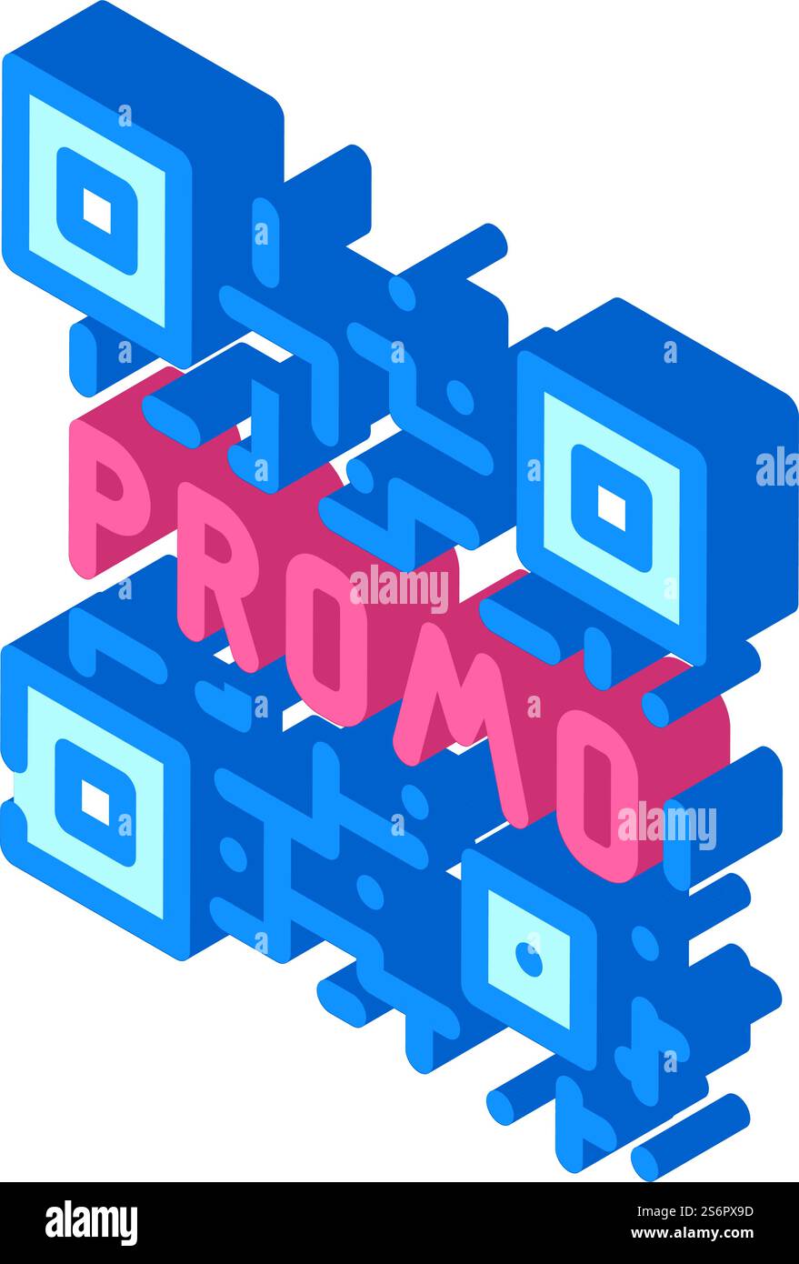 vettore icona isometrica del codice qr. simbolo del codice qr. illustrazione del simbolo isolato. illustrazione vettoriale dell'icona isometrica del codice qr Illustrazione Vettoriale
