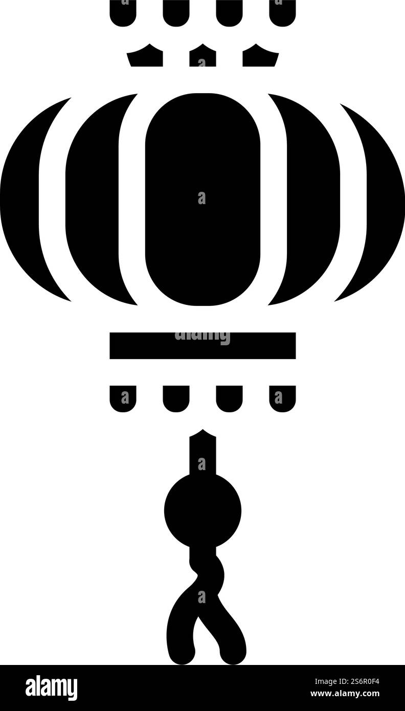 vettore icona glifo capodanno cinese. segno del capodanno cinese. illustrazione nera del simbolo del contorno isolato. illustrazione vettoriale dell'icona del glifo del nuovo anno cinese Illustrazione Vettoriale