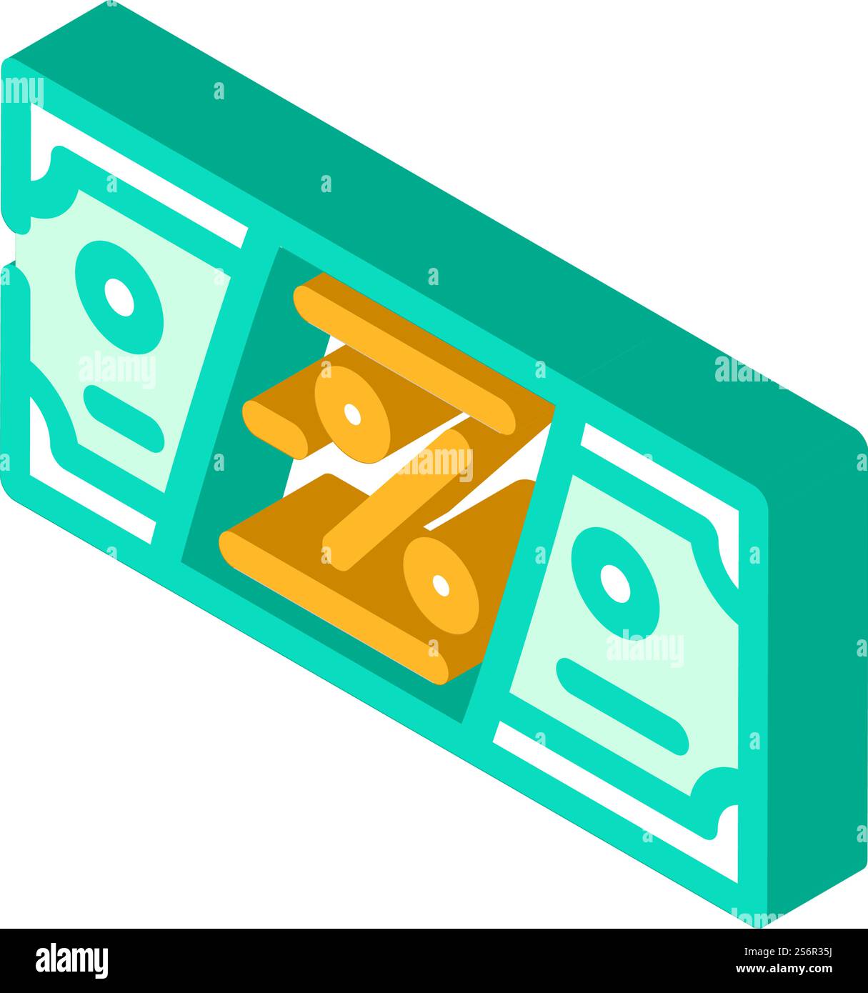 vettore icona isometrico sconto denaro. cartello sconto denaro. illustrazione del simbolo isolato. illustrazione vettoriale dell'icona isometrica dello sconto di denaro Illustrazione Vettoriale