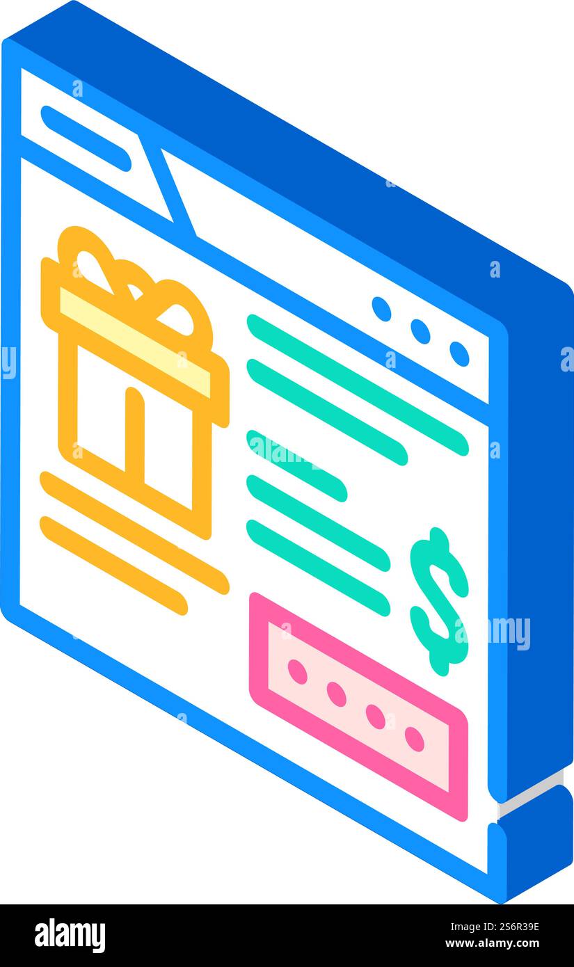 codice promozionale sul vettore di icone isometriche del sito. codice promozionale sul cartello del sito. illustrazione del simbolo isolato. immagine vettoriale dell'icona isometrica del codice promozionale sul sito Illustrazione Vettoriale