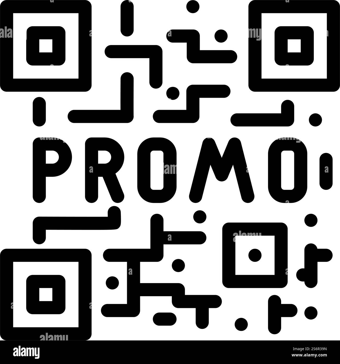 vettore dell'icona della riga del codice qr. simbolo del codice qr. illustrazione nera del simbolo del contorno isolato. illustrazione vettoriale dell'icona della riga del codice qr Illustrazione Vettoriale