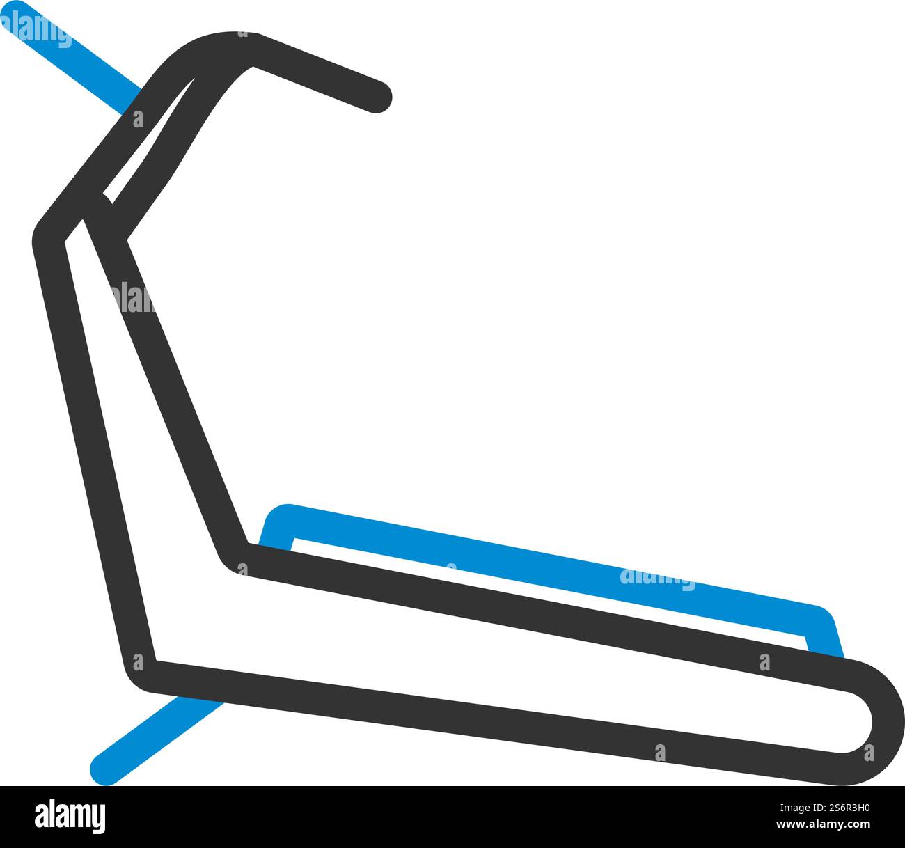 Icona del tapis roulant. Design audace con larghezza della traccia modificabile. Illustrazione vettoriale. Illustrazione Vettoriale