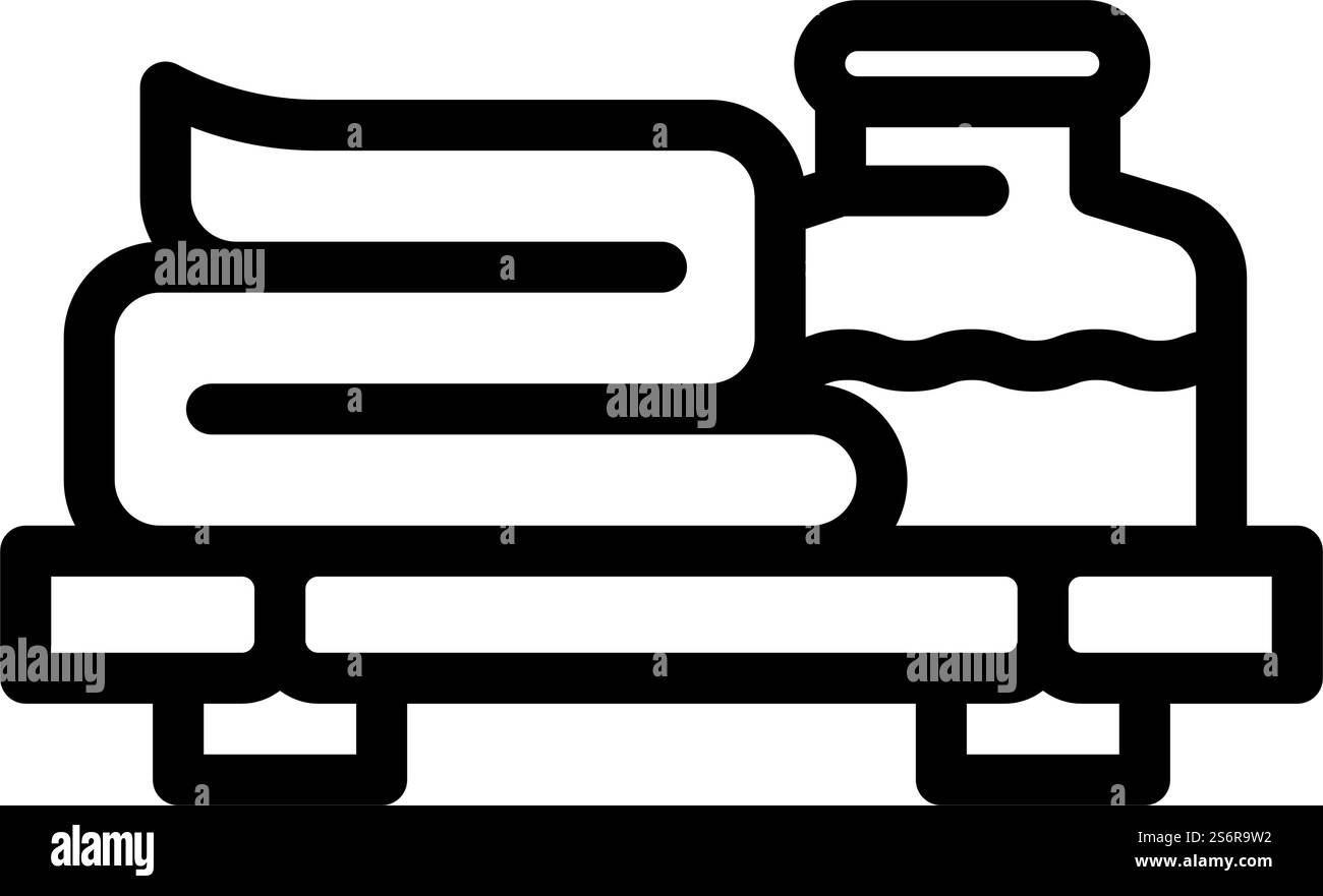 icona vector della linea accessori per salone di bellezza. cartello accessori per salone di bellezza. illustrazione nera del simbolo del contorno isolato. illustrazione vettoriale dell'icona della linea degli accessori del salone di bellezza Illustrazione Vettoriale