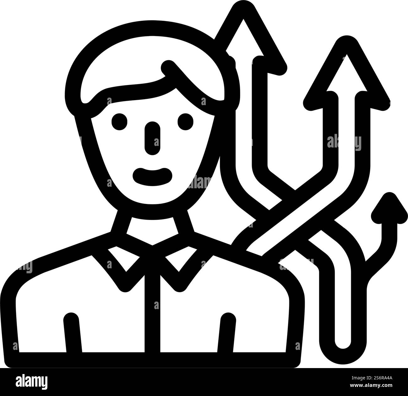 diverse direzioni del vettore icone della linea di vendita. indicazioni di vendita diverse. illustrazione nera del simbolo del contorno isolato. illustrazione vettoriale dell'icona della linea di vendita in diverse direzioni Illustrazione Vettoriale