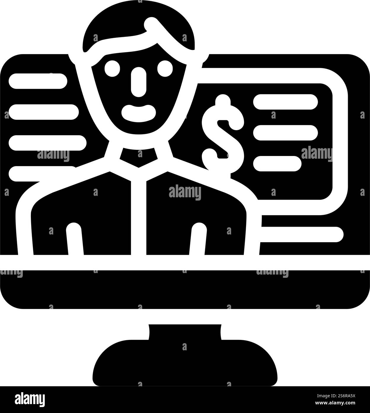 vettore icona glifo vendite online. firma vendite online. illustrazione nera del simbolo del contorno isolato. illustrazione vettoriale icona glifo vendite online Illustrazione Vettoriale